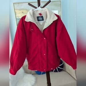 Vtg Woolrich red bomber jacket size L